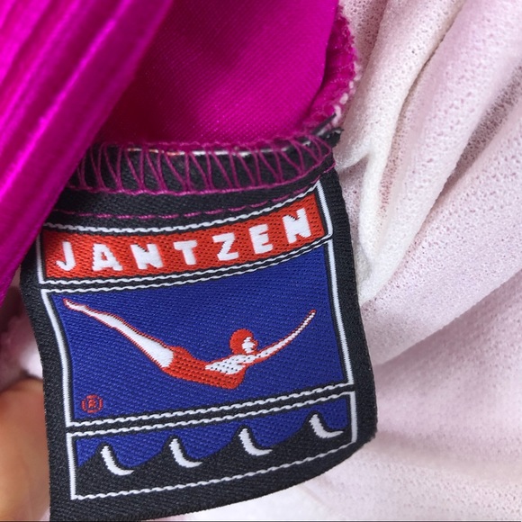 Vintage 90s Jantzen Shimmery Fuchsia One Piece Swimsuit Sz S - Picture 8 of 8